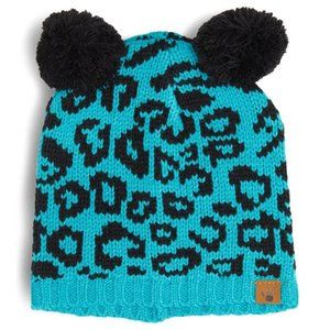 Bearpaw Ladies Pom Ears Cutie Knit Hat Cap Beanie Women's Teal Black JAX Jaguars